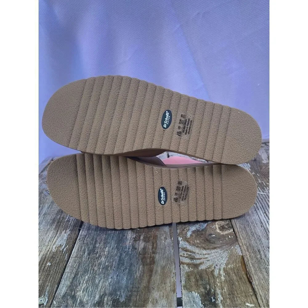 Dr. Scholl’s Island Icon Tan Slide Sandals Gold Buckle Women’s Size 8.5W